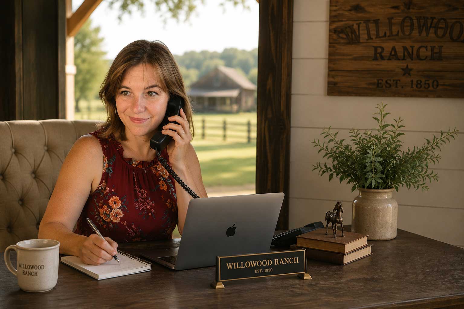 Willowood-event-specialist-returning-phone-call Willowood Venue Specialist calling to schedule a private ranch tour