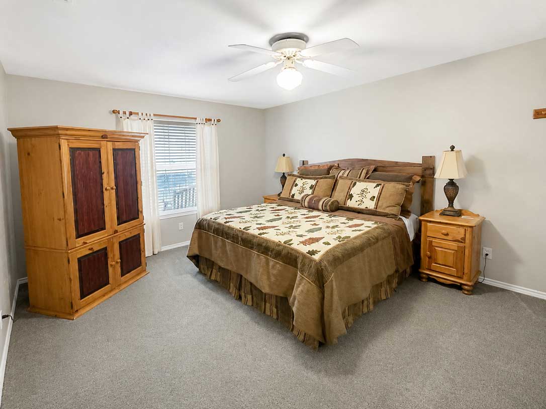 The Mesquite Suite inside The Ranch House featuring a king bedroom for wedding guests and overnight stays.