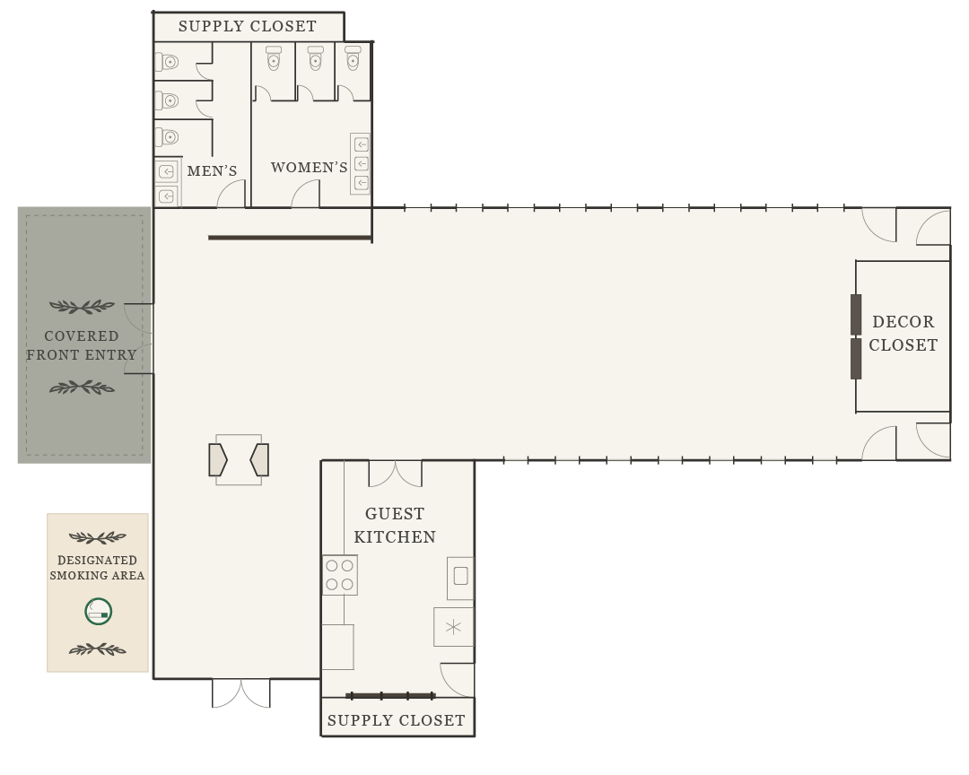 The Event Center floor plan, open concept