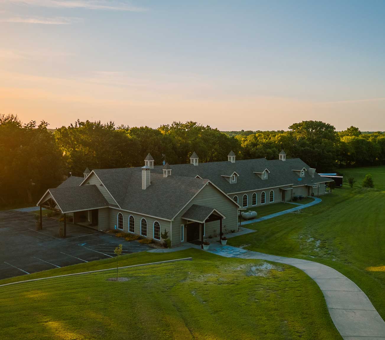 The event center located on Willowood Ranch in Bells, Texas, is a 4,800 sq ft building to host your group.