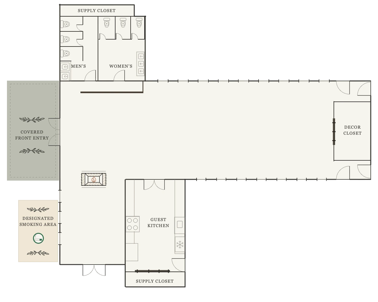 The Event Center floor plan, open concept
